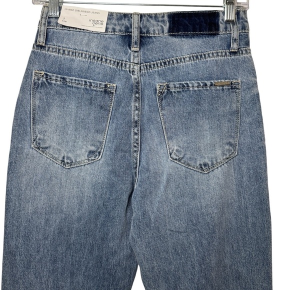 NWT Insane Gene Hi Rise Girlfriend distressed denim jeans womens 1/24 - Picture 4 of 13